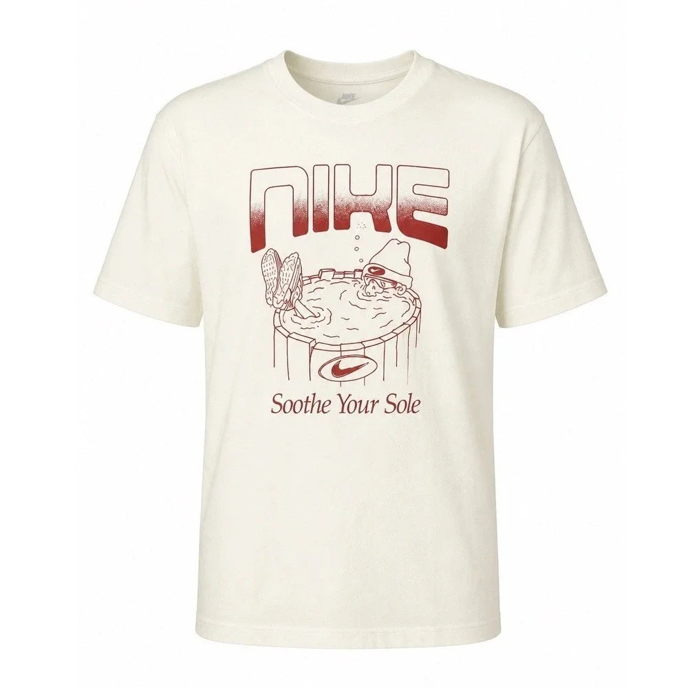 Nike Mens Soothe Your Sole Graphic T-Shirt Sail Cream HQ9264-110 Small NWT
